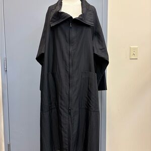Rundholz Black Oversized High Neck Zip Front Coat One Size Avant Garde